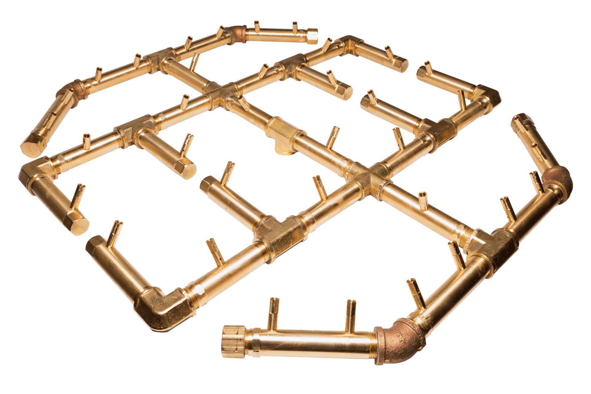 Octagonal Burner: 360,000 BTU Warming Trends Crossfire Brass Burner Kit (CFBO360) 27.5″ x 29″ - Openings 40" to 50" Questions & Answers